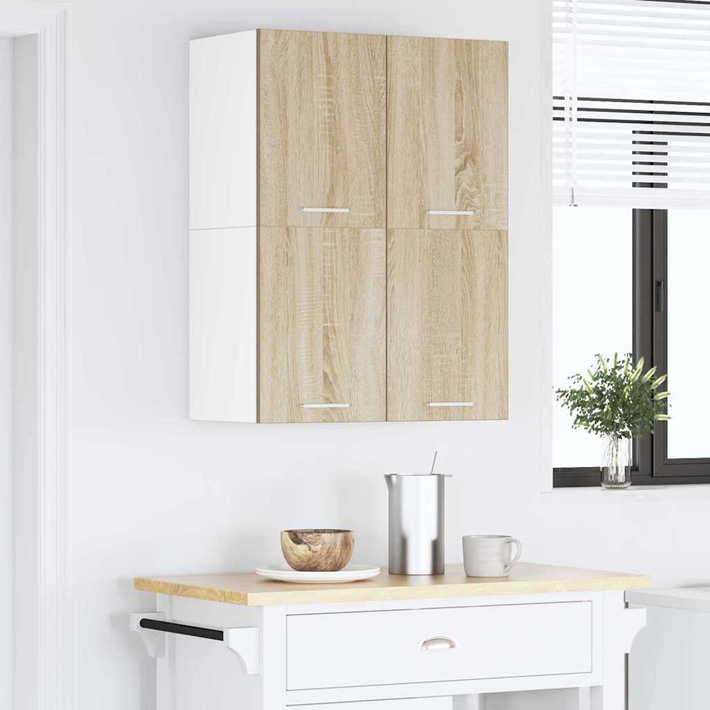 Hängeschrank mit Tür Riga Sonoma-Eiche und Weiß 60 x 31 x 40 cm